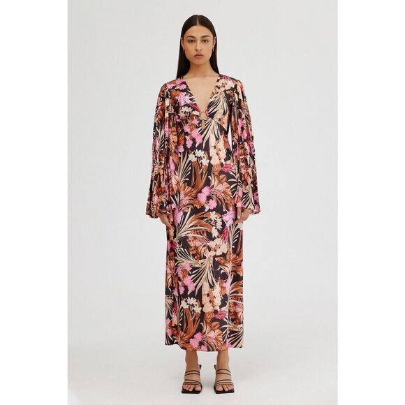 Significant Other Pixi Maxi Dress in Chocolate Botanical Dress Sz 4 NWT$360 - Picture 1 of 7